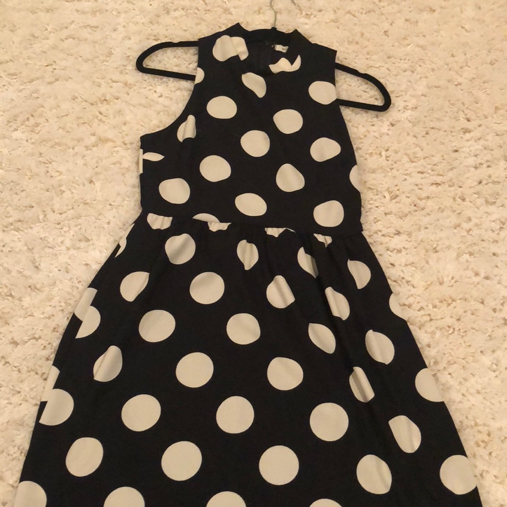 Everly black and creme Polka dot dress